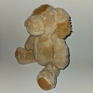 Silver One Tan Puppy Dog Plush 11" Stuffed Animal Toy Lovey Closed Eyes Sleeping